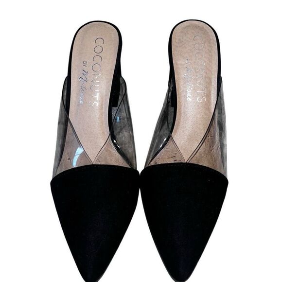 Coconuts by Matisse Shauna slip-on clear & black heels 7M - Picture 2 of 5